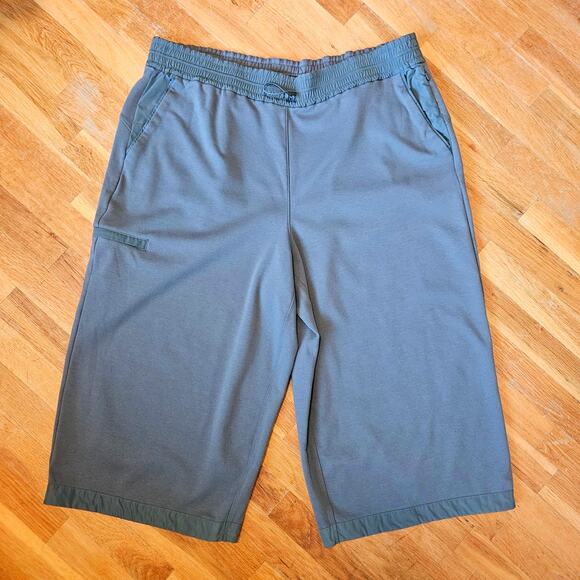 Athleta Pant Womens 2X Green Pull On High Rise Wide Leg Crop Elastic Waist Comfy - Picture 12 of 13